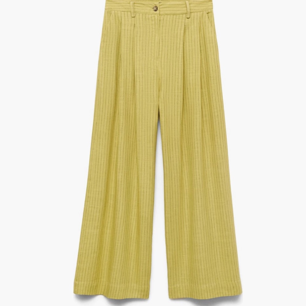 MANGO LUCA STRIPE WIDE LEG PANTS